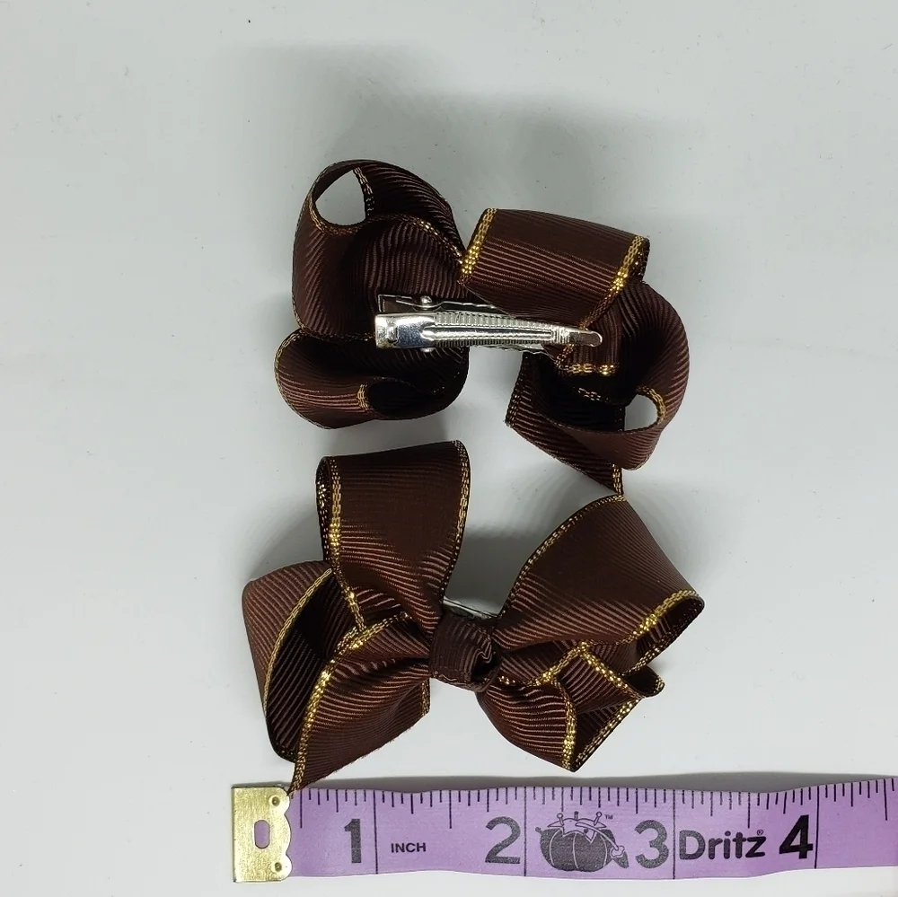 faux leather ribbon alligator clip hair bows
